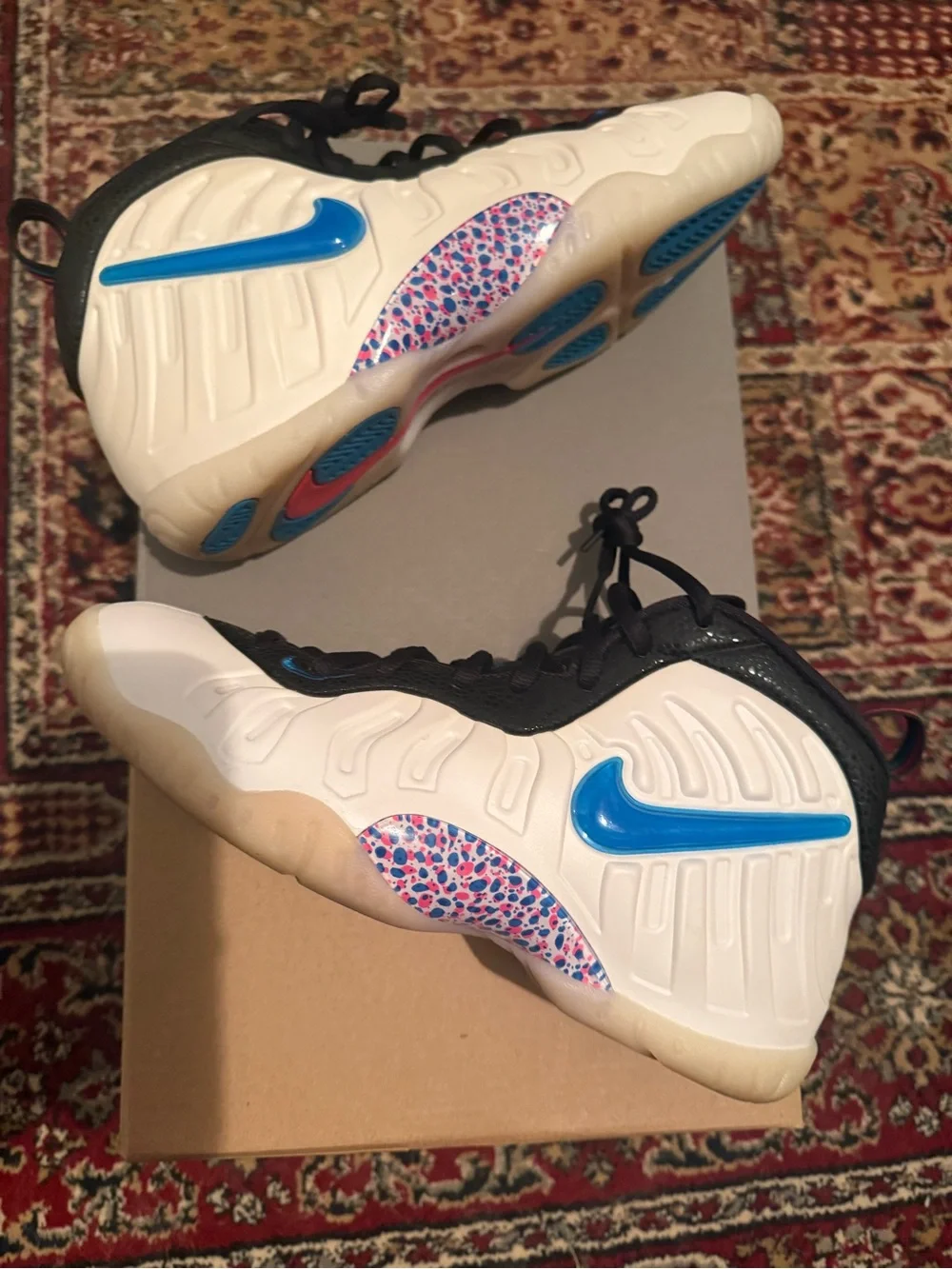 Nike Air Foamposite Pro 3D - Bright Blue Swoosh and Multicolor Speckle